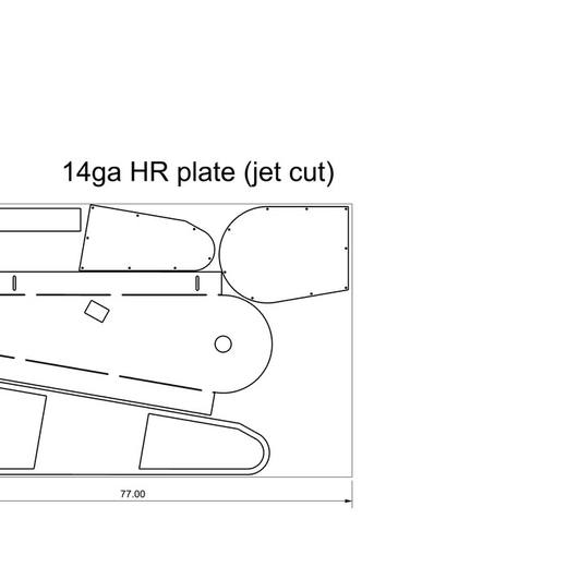 Nest layout of cut parts on stock plate.