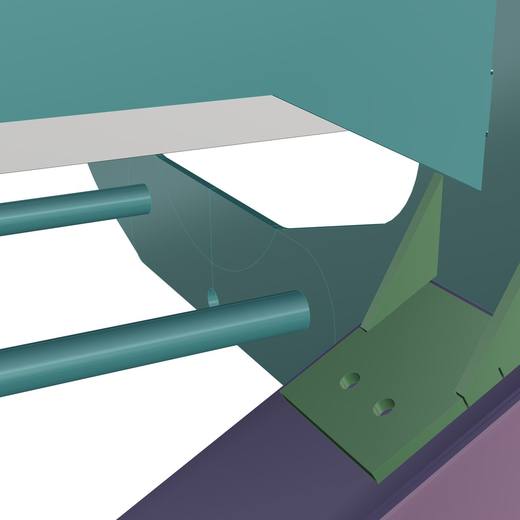 Tab and slot joint detail on a welded bracket.